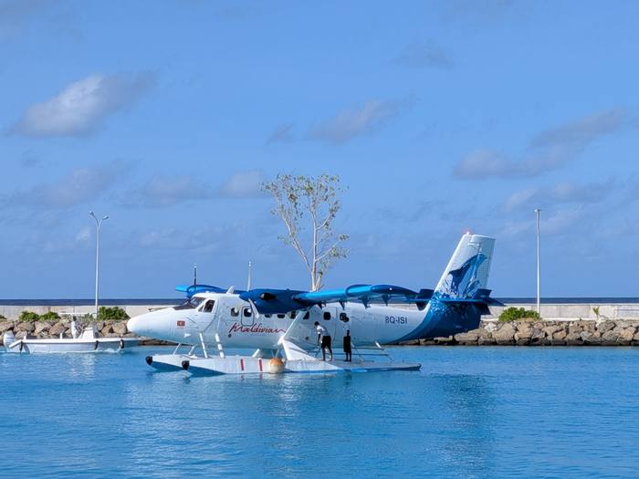 Trans Maldivian seaplane at the Malé waterfront